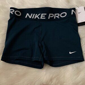 NIKE PRO Women's 3" Midnight Navy Shorts Sz LARGE